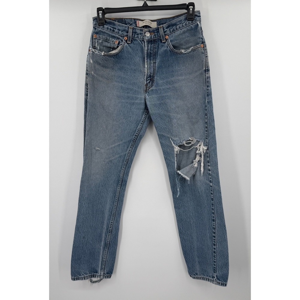 Vintage Levis 505 Regular Fit Jeans Mens 32x32 Blue Distressed Made in Canada